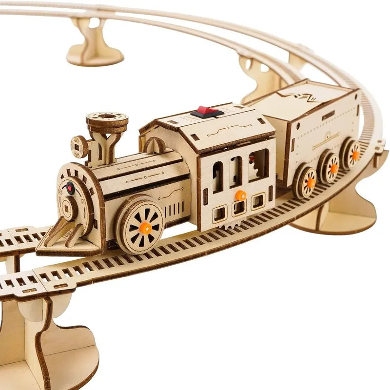 Wooden Train Puzzle Kit | 3D Locomotive & Railway Set