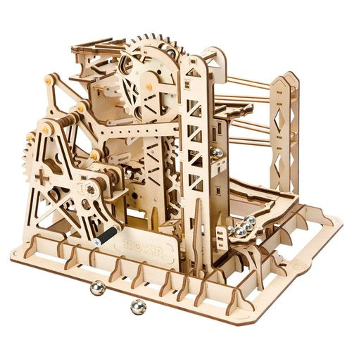 3D DIY Wooden Puzzle Mechanical Gear Drive Marble Run Set Gift LG503