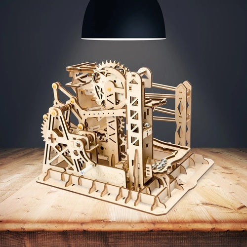 3D DIY Wooden Puzzle Mechanical Gear Drive Marble Run Set Gift LG503